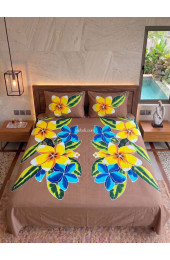 Hand Painted Rayon Bedsheet Set King Size